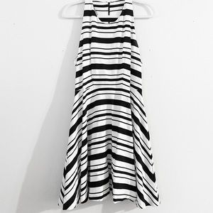 Black and White Stripped Halter Express Dress